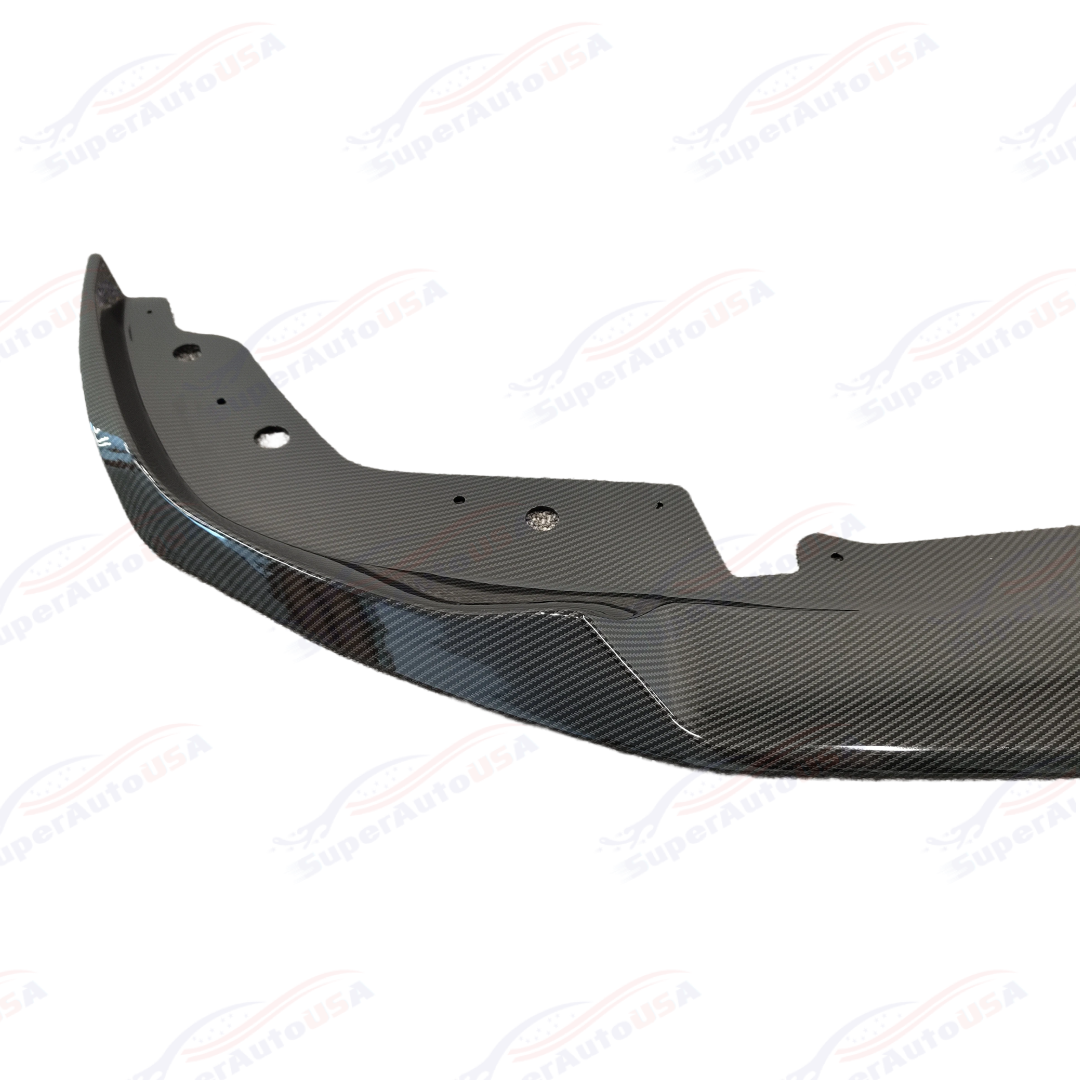 Buy carbon-fiber-print Fits 2022-2024 BMW G20 3 Series Front Bumper Lip (Carbon Fiber Pattern / Gloss Black)