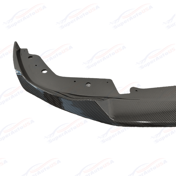 Fits 2022-2024 BMW G20 3 Series LCI Front Bumper Lip (Carbon Fiber Pattern / Gloss Black)