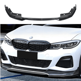 Fits 2019-2022 BMW 3 Series G20 M Sport Front Bumper Lip Spoiler (Carbon Fiber Print)