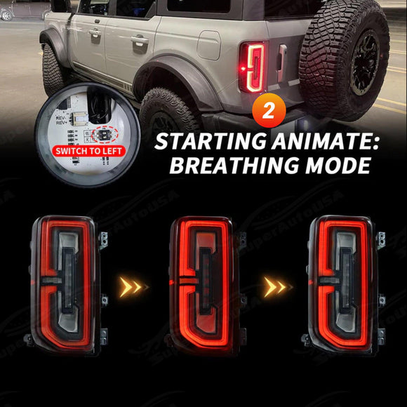 Fits Ford Bronco 2021-2024 Full LED Tail Lights Sequential Assembly