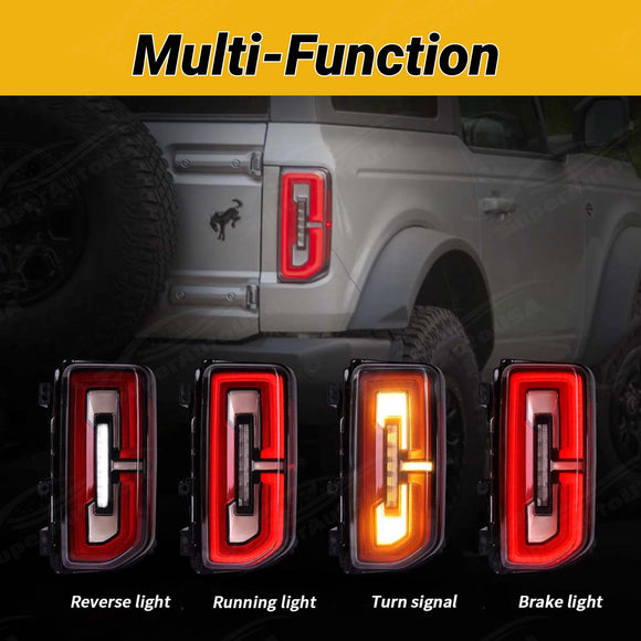 Fits Ford Bronco 2021-2024 Full LED Tail Lights Sequential Assembly