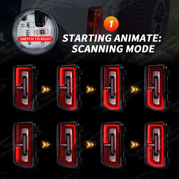 Fits Ford Bronco 2021-2024 Full LED Tail Lights Sequential Assembly