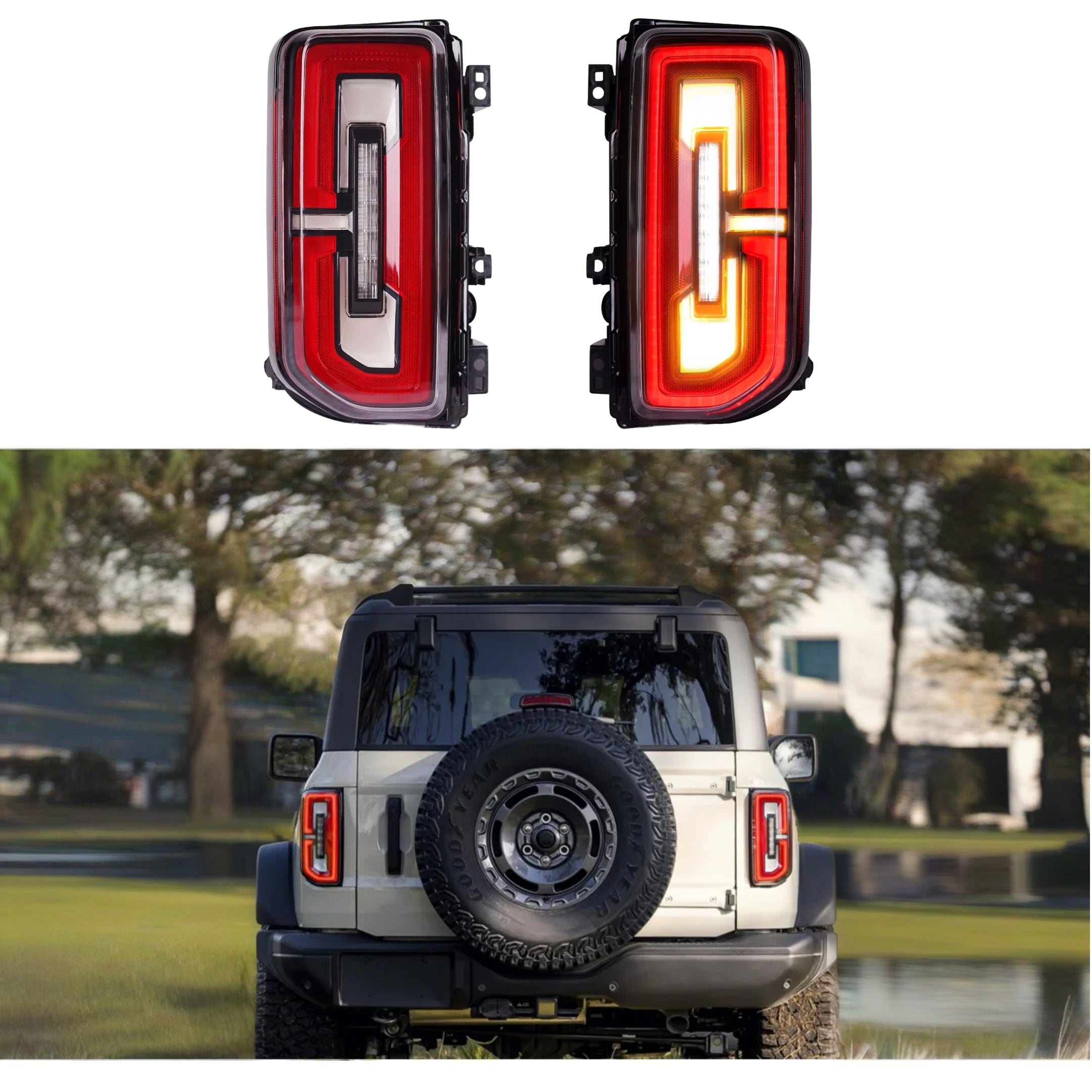 Fits Ford Bronco 2021-2024 Full LED Tail Lights Sequential Assembly