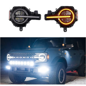 Fits 2021-2024 Ford Bronco 2D/4D LED Head Light Sequential Assembly