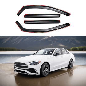 Fits 2015-2021 Mercedes C-Class C300 C43 In-Channel Vent Window Visors Rain Guards