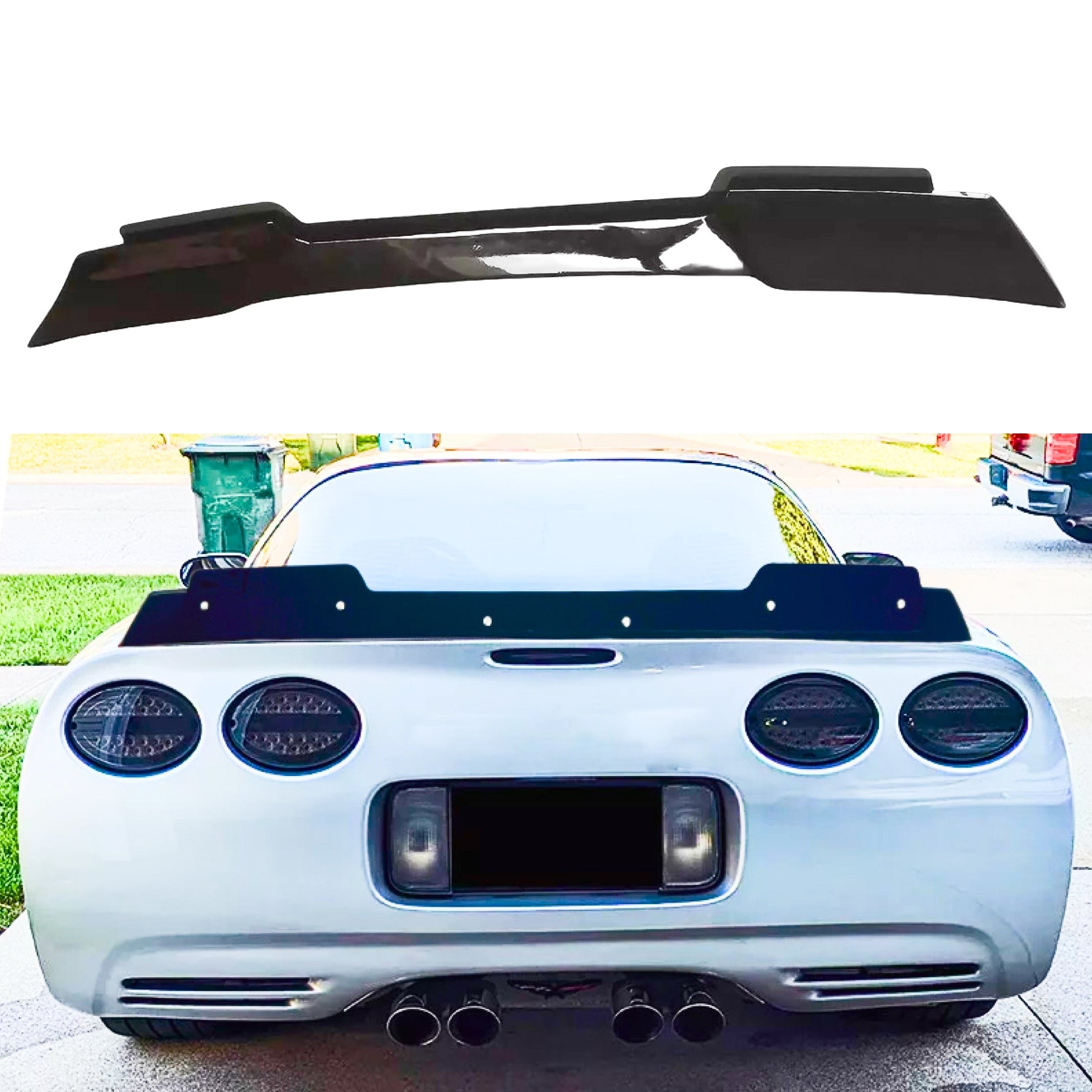 1997 Chevrolet Corvette C5 ZR1 Style Extended Rear Spoiler Wing with Removable Gurney Flap