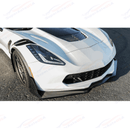 Fits 14-19 Corvette C7 Stage 3.5 Painted Metallic Black Extended Front Lip Spoiler-2
