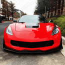 Fits 14-19 Corvette C7 Stage 3.5 Painted Metallic Black Extended Front Lip Spoiler-8