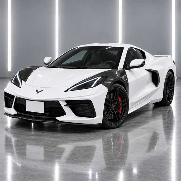 SuperAutoUSA-Corvette-C8-OEStyle-CarbonFiber-Fenders-AngledFront
