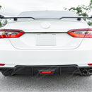 Fit 2019-2026 Toyota Camry Rear Bumper Lower Diffuser Spoiler with LED Light (Carbon Fiber Print)-6
