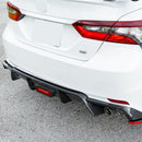 Fit 2019-2026 Toyota Camry Rear Bumper Lower Diffuser Spoiler with LED Light (Carbon Fiber Print)-4