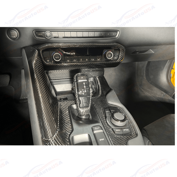 Fits 2020-Up Toyota Supra Carbon Fiber Center Console AC Switch Panel Cover