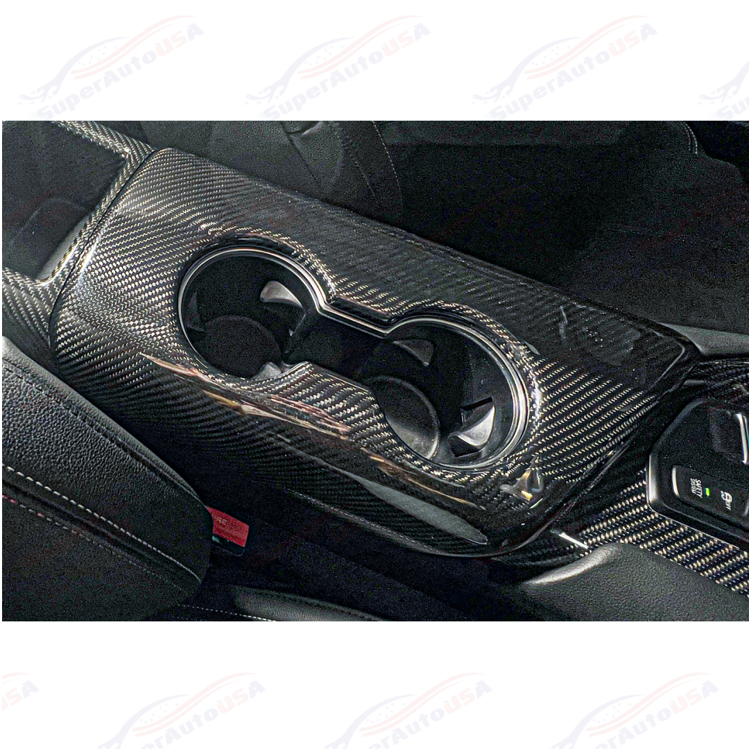 For 2020-Up Toyota Supra Carbon Fiber Center Console Panel Cover - 0