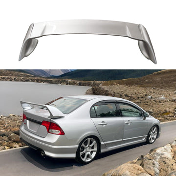 Se adapta al alerón trasero para maletero estilo Mugen 3D plateado Honda Civic Sedan 2006-2011