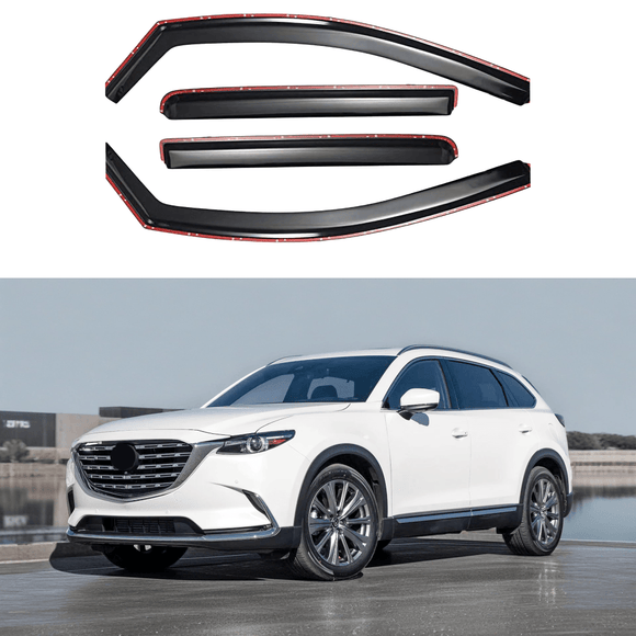 Fits 2016-2024 Mazda CX-9 In-Channel Vent Window Visors Rain Guards Shade Deflectors