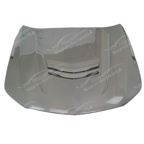SuperAutoUSA V style real carbon fiber front engine hood on a 2020 Cadillac CT4