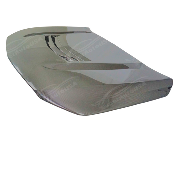 Full front view of a 2021 Cadillac CT4 with new SuperAutoUSA hood