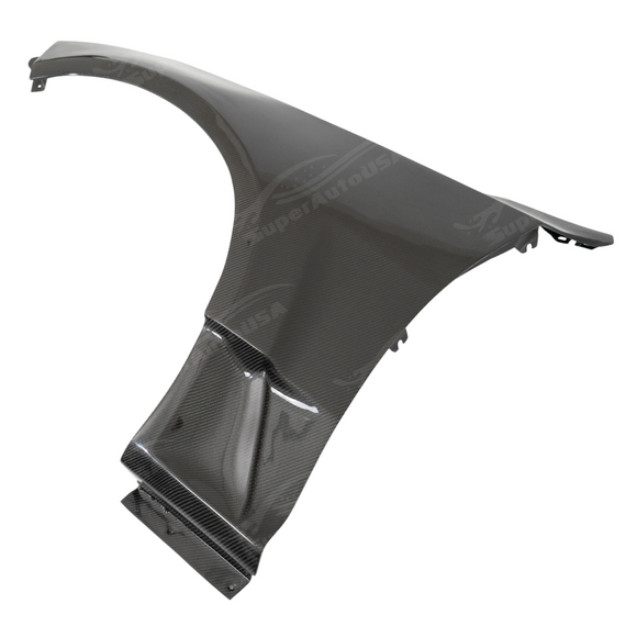 Standalone view of the uninstalled pair of real carbon fiber fender trim pieces for CT5