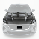 SuperAutoUSA real carbon fiber front hood installed on a 2020 Cadillac CT5