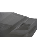 Close-up of the premium SuperAutoUSA 3K twill real carbon fiber weave on the Cadillac CT5 hood