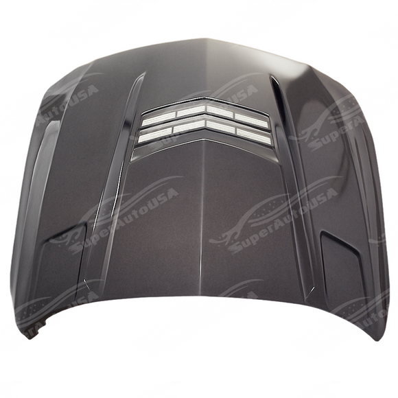 Close-up of the real carbon fiber weave on the CT5 hood panel