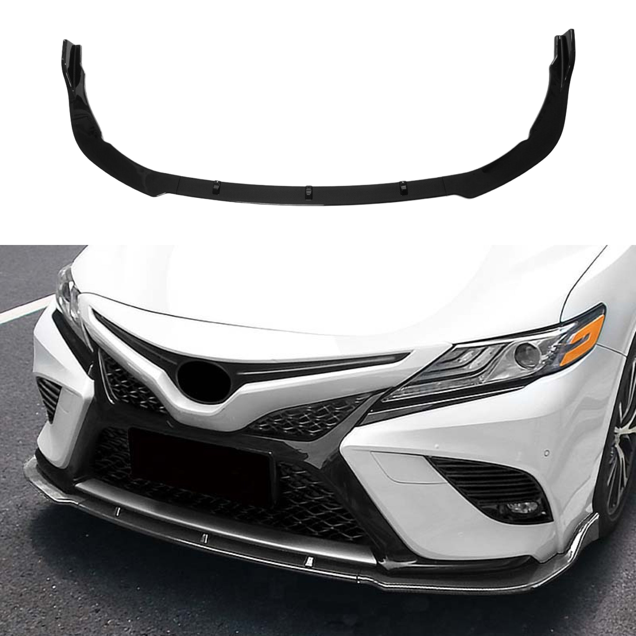 Fits Toyota Camry SE XSE 2018-2023 TRD Style Gloss Black Front Lip