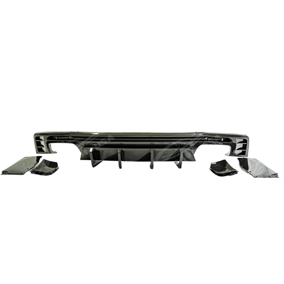 Full rear view of a 2017 Chevrolet Camaro with new carbon fiber print diffuser