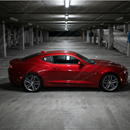 Full rear 3/4 view of a 2018 Chevrolet Camaro with the carbon fiber rear louver