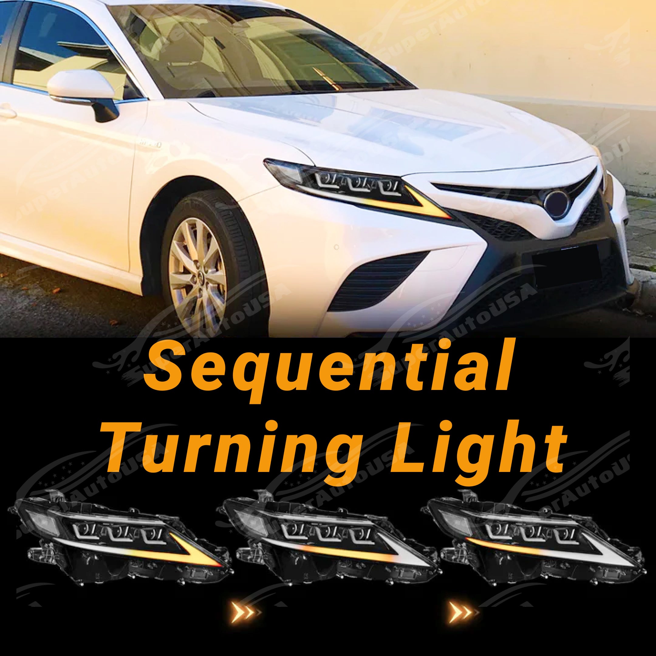 Fits Toyota Camry 2018-2024 LED Head Light Sequential Assembly