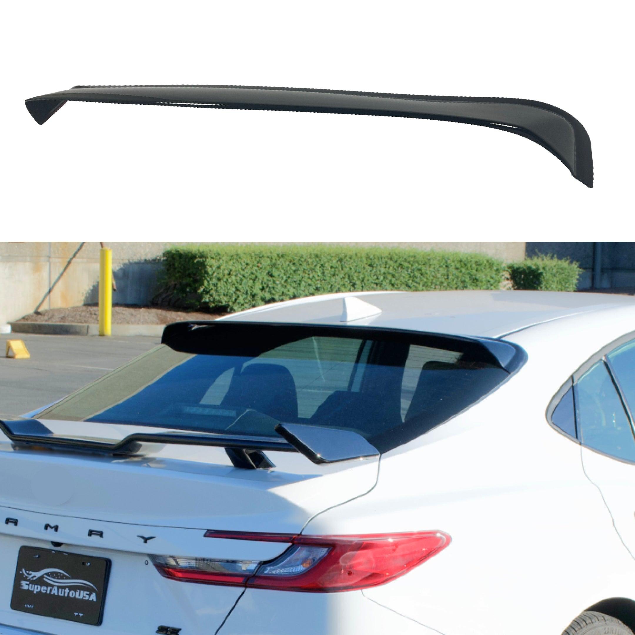 Ajuste 2012-2017 Toyota Camry ABS negro trasero techo ventana visera Spoiler 3D JDM (negro)