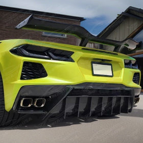 SuperAutoUSA aerodynamic carbon fiber trunk spoiler for 2021 Corvette C8 E-Ray