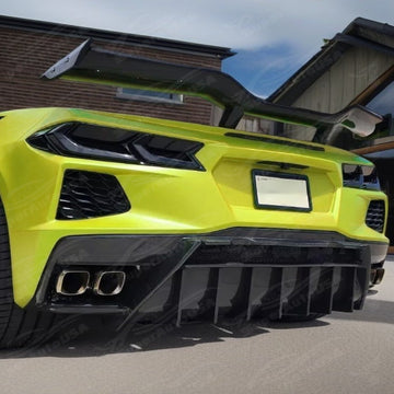 SuperAutoUSA aerodynamic carbon fiber trunk spoiler for 2021 Corvette C8 E-Ray
