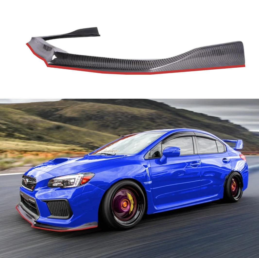 Carbon Fiber Print Red Trim Front Splitters Lips Spoilers Lower Bumpers ...