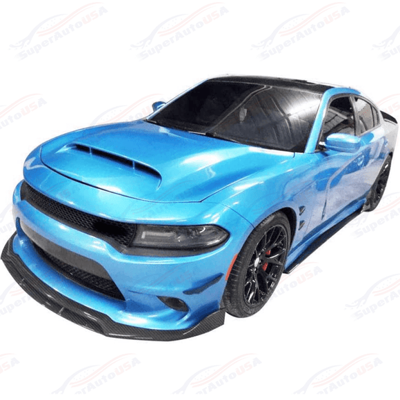 Fits Dodge Charger 2015-2023 SRT RT Carbon Fiber Print Front Bumper Lip Spoiler