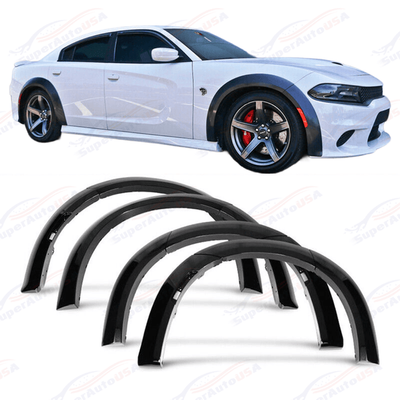 Fits 2015-2023 Dodge Charger Wide Body Style Set Black Wheel Cover Fender Flares