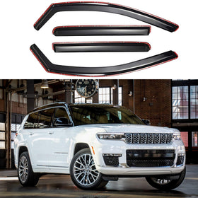 Fit 2014-2023 Jeep Cherokee In-Channel Vent Window Visors Rain Sun Wind Guards Shade Deflectors