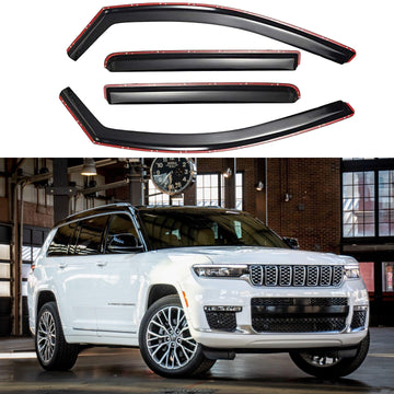 Se adapta a Jeep Cherokee 2014-2023, viseras para ventanas con ventilación en canal, protectores contra la lluvia, el sol y el viento, deflectores de sombra 