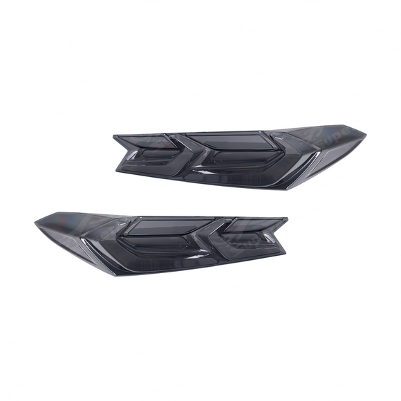 Corvette C8 2020-2026 dark smoke tail light overlay cover

