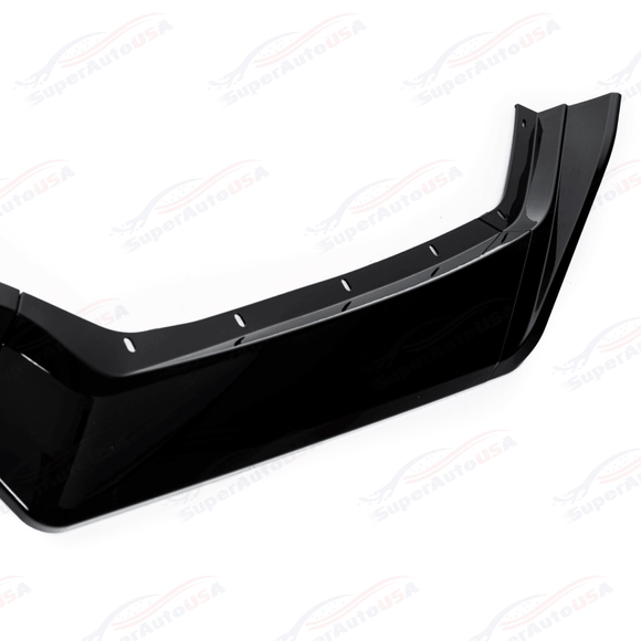 High-contrast styling transformation of the extended front chin splitter mounted on an Arctic White C8