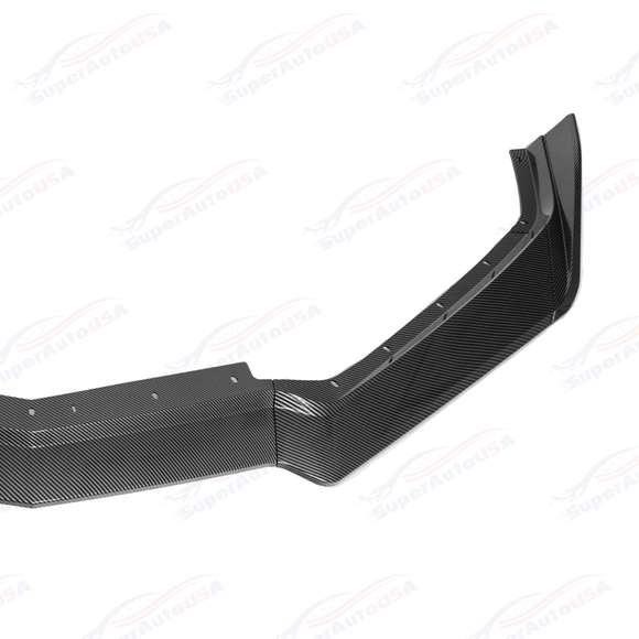 Standalone bench view of the uninstalled extended front bumper chin splitter assembly