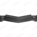 Visual side-by-side comparison between the stock factory C8 front lip and the extended aero splitter profile