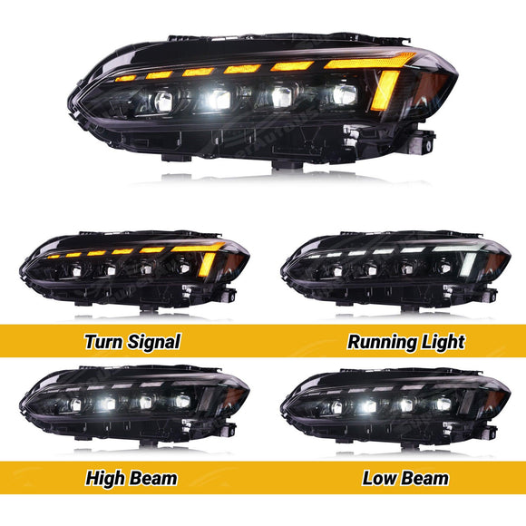 Fits Honda Civic 11th Gen 2022-2024 LED Head Light Front Lamps Assembly