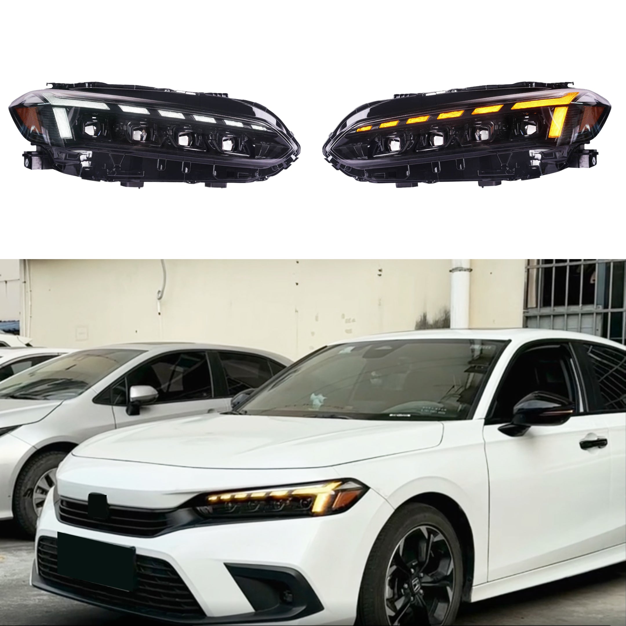 Fits Honda Civic 11th Gen 2022-2024 LED Head Light Front Lamps Assembly