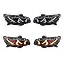 Fits Honda Civic 2016-2021 Demon Eye Head Light Front Lamps Assembly-4