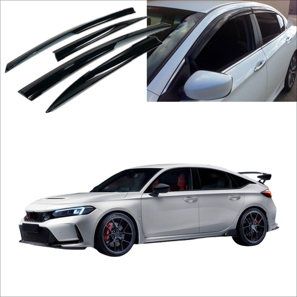 Deflectores de lluvia para visera de ventana estilo Mugen para Honda Civic 2022-23 Hatchback 