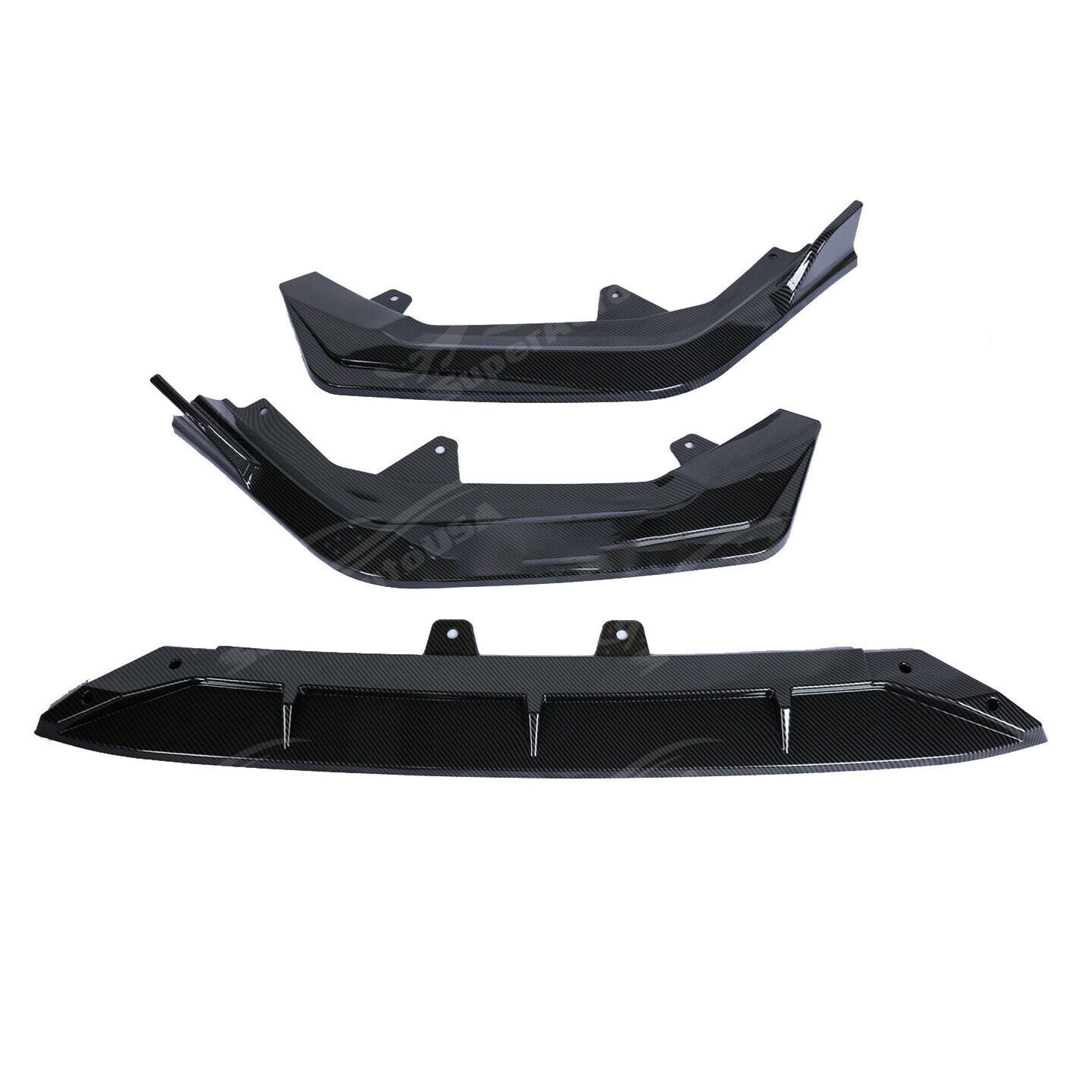 Parachoques delantero estilo Honda CIVIC Hatchback tipo R 2017-2021 (estampado de fibra de carbono con borde rojo)