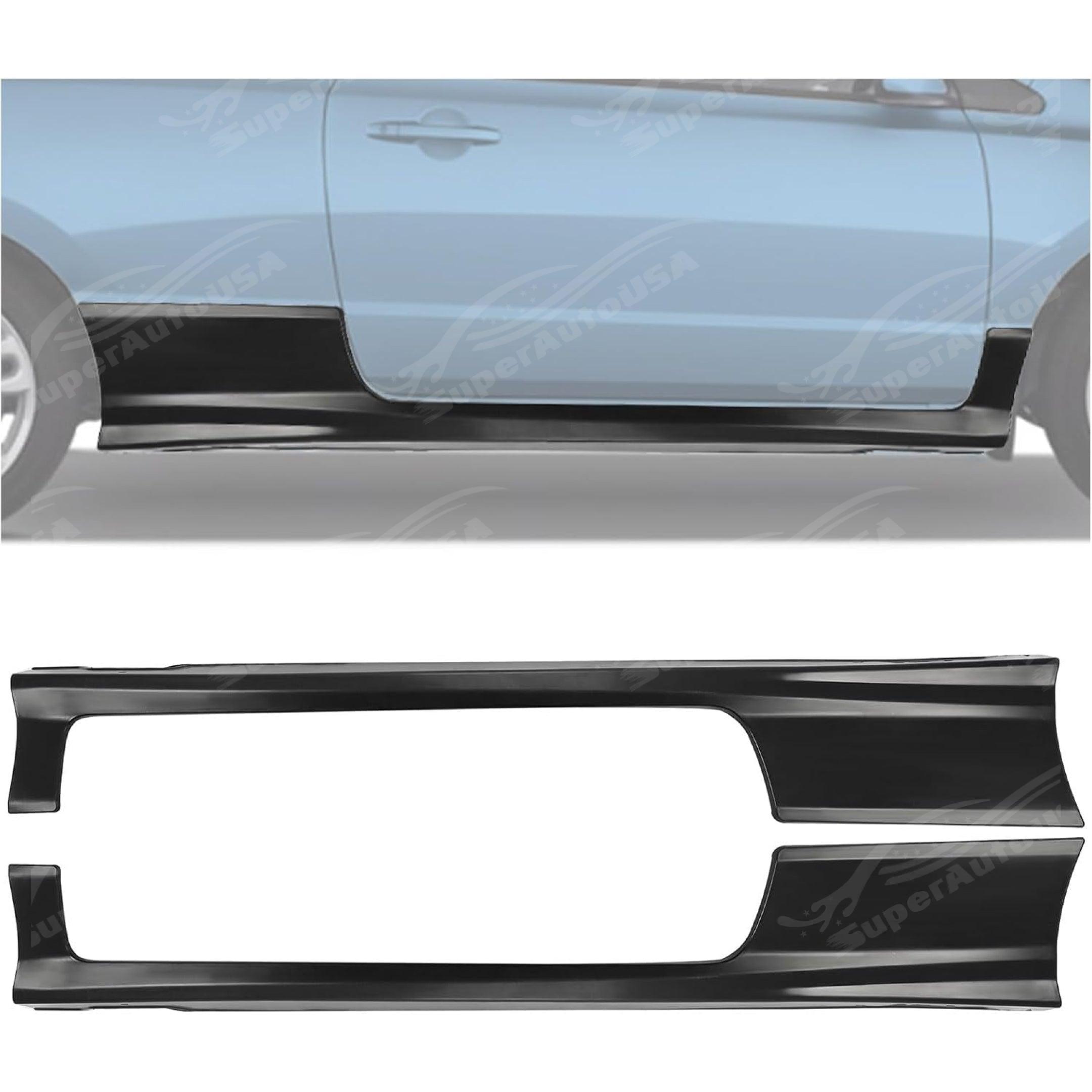 Fits 2006-2011 Honda Civic Si Coupe 2-Door Black Side Skirt Extensions Black