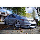 Fits 2006-2011 Honda Civic Si Coupe 2-Door Black Side Skirt Extensions Black-13