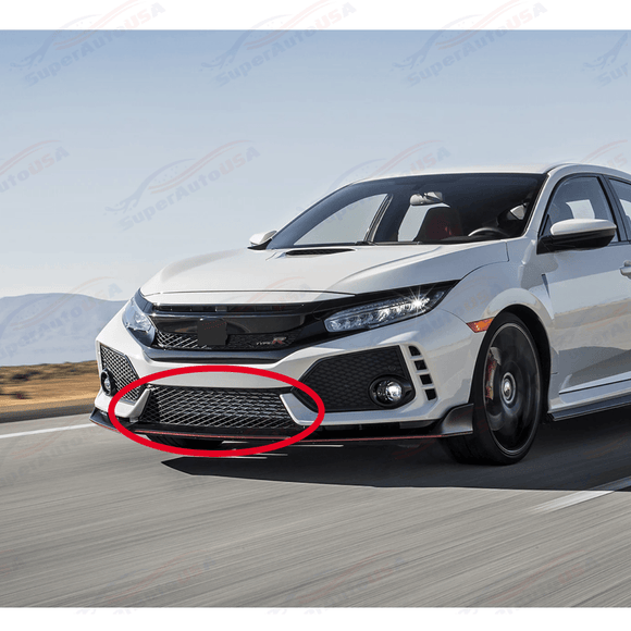Rejilla delantera inferior de malla negra estilo OE para Honda Civic Type R 2017-2021