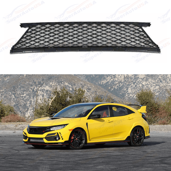 Rejilla delantera inferior de malla negra estilo OE para Honda Civic Type R 2017-2021